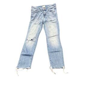 Mother Looker Ankle Fray Jeans Size 25 Tourist Trap Distressed Hem Ripped